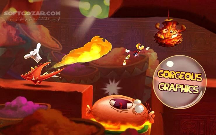 دانلود Rayman Fiesta Run 1.4.2 for Android +3.0 - دانلود بازی دونده ریمن برای اندروید - سافت گذر
