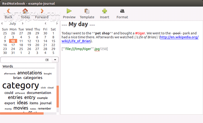 دانلود RedNotebook 2.42 - دانلود دفترچه یادداشت - سافت گذر
