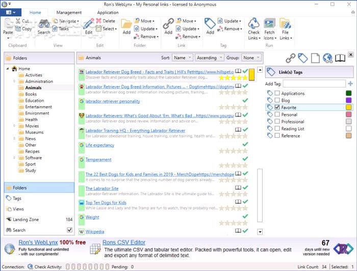 دانلود Rons WebLynx Pro v2025.6.18.1346 - دانلود مدیریت بوکمارک ها - سافت گذر