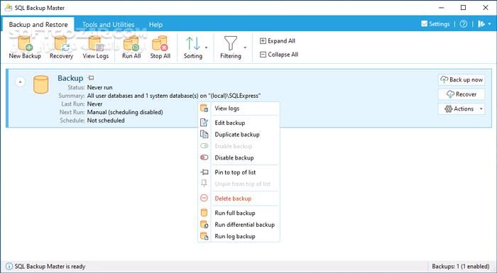 دانلود SQL Backup Master Enterprise 8.1.1023 - دانلود پشتیبان‌گیری از پایگاه‌های داده - سافت گذر