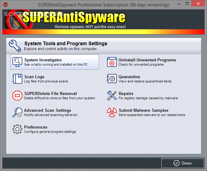 دانلود SUPERAntiSpyware Professional X 10.0.1282 + Offline Update - دانلود ضد جاسوس سوپر آنتی اسپایور - سافت گذر