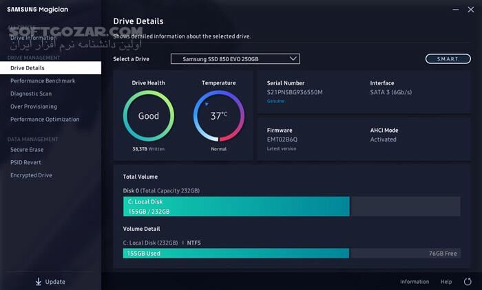دانلود Samsung SSD Magician 8.3.2.850 - دانلود مدیریت هاردهای اس اس دی سامسونگ - سافت گذر