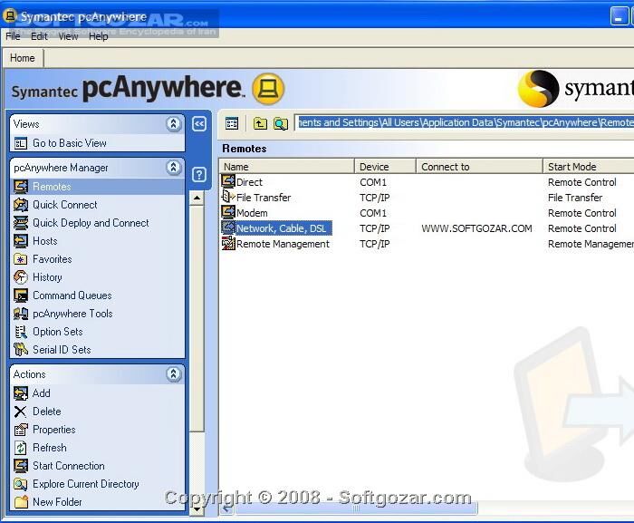 دانلود Symantec PcAnywhere Corporate Edition 12.5.5.1086 - دانلود بهترین برنامه برای اتصال به یک کامپیوتر دیگر و مشاهده دسکتاپ آن - سافت گذر