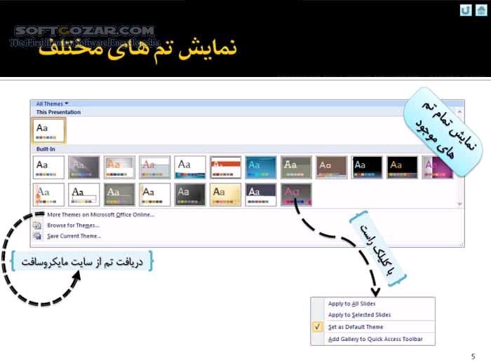 دانلود آموزش نرم افزار 2007 PowerPoint - دانلود کتاب آموزش پاورپوینت 2007 - سافت گذر