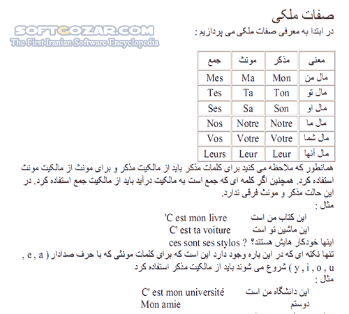 دانلود آموزش مقدماتی و پایه ای زبان فرانسه - دانلود کتاب آشنایی با زبان فرانسوی مقدماتی و نحوه مکالمه - سافت گذر