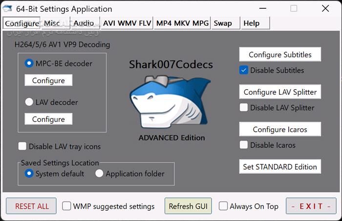 دانلود Shark007 Codecs (Advanced Edition) 20.5.4 - دانلود مجموعه کدک پخش فیلم و صدا - سافت گذر