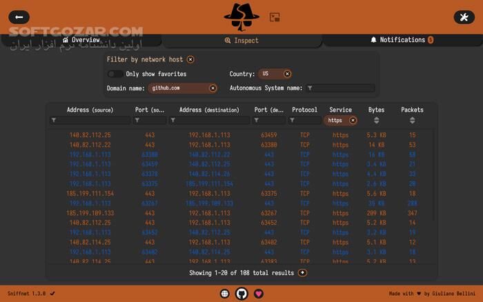 دانلود Sniffnet 1.4.2 - دانلود نظارت بر شبکه - سافت گذر