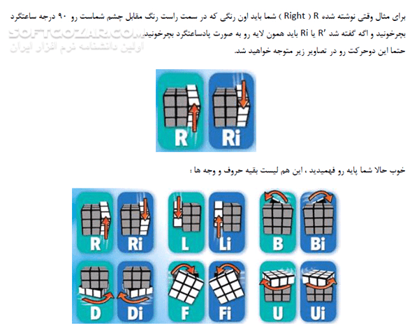دانلود آموزش جامع و کامل حل مکعب روبیک - دانلود کتاب آشنایی کامل حل مکعب روبیک به روش مبتدی - سافت گذر
