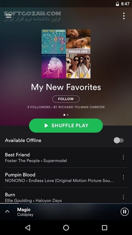 دانلود Spotify Music 9.1.6.1139 For Android +5.0 - دانلود اسپاتیفای برای اندروید - سافت گذر