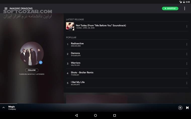 دانلود Spotify Music 9.1.6.1139 For Android +5.0 - دانلود اسپاتیفای برای اندروید - سافت گذر