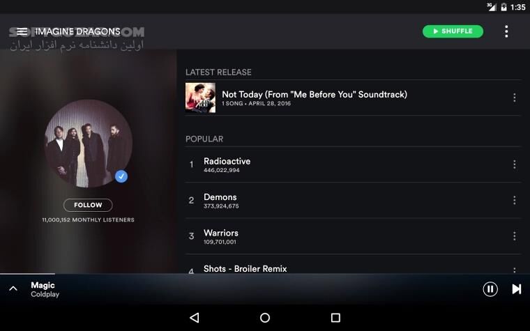 دانلود Spotify Music 9.1.6.1139 For Android +5.0 - دانلود اسپاتیفای برای اندروید - سافت گذر