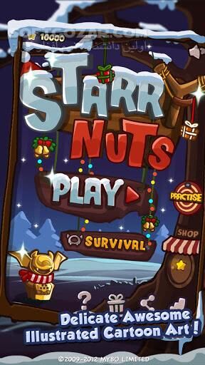 دانلود Starry Nuts 1.5.9 for Android +2.2 - دانلود بازی پرتاب گلوله برف برای اندروید - سافت گذر
