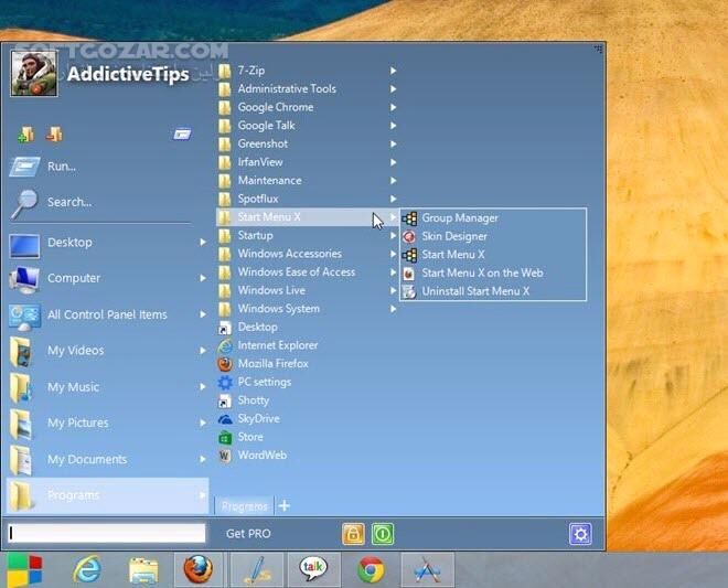 دانلود Start Menu X PRO 7.77 - دانلود نرم افزار منوی استارت پیشرفته برای ویندوز - سافت گذر