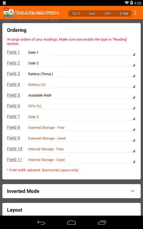 دانلود Status Bar Mini PRO 1.0.177 for Android +2.3 - دانلود نوار وضعیت مینی برای اندروید - سافت گذر