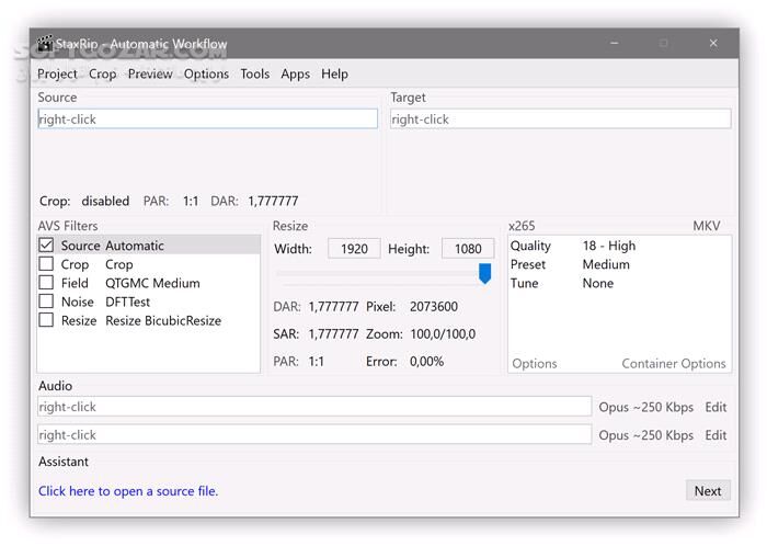 دانلود StaxRip 2.50.5 - دانلود تبدیل و فشرده‌سازی ویدئو - سافت گذر