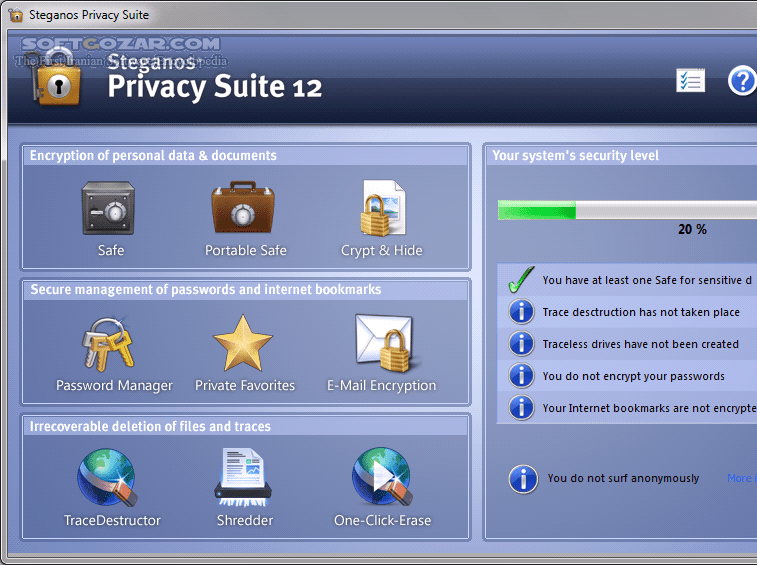 دانلود Steganos Privacy Suite 21.1.0 Rev 12679 - دانلود محافظت از اطلاعات ویندوز - سافت گذر