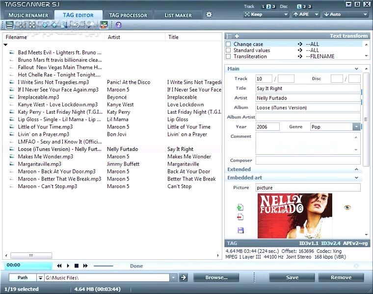 دانلود TagScanner 6.1.20 + Portable - دانلود ویرایش فایل‌ های صوتی تگ اسکنر - سافت گذر