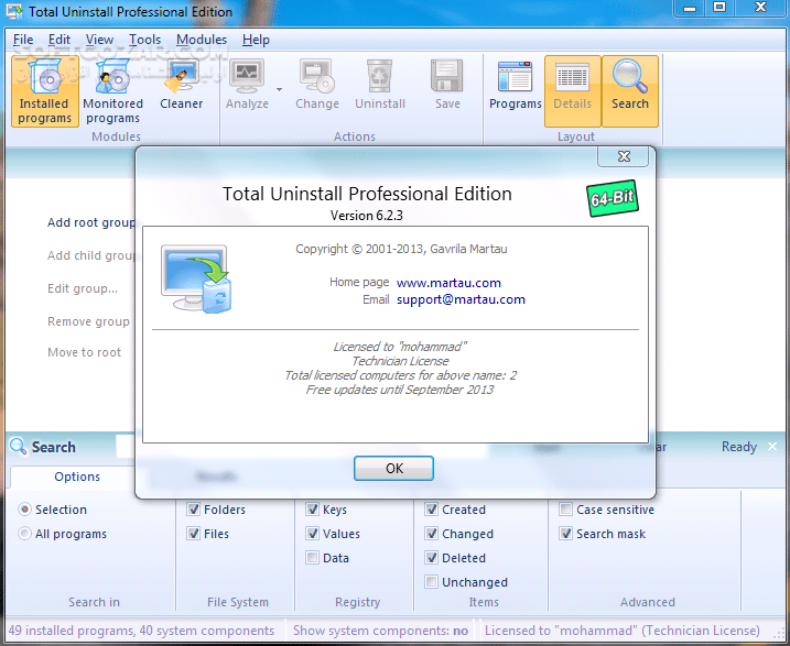 دانلود Total Uninstall Professional 7.6.1.677 - دانلود حذف نرم افزار توتال آنیستال - سافت گذر