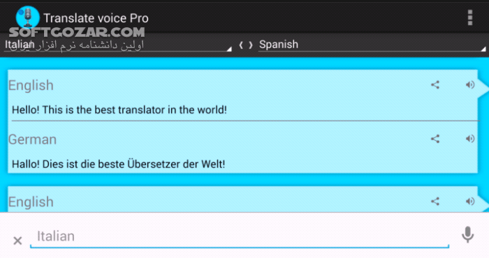 دانلود Translate Voice Pro 388.0 for Android +4.4 - دانلود مترجم صوتی برای اندروید - سافت گذر