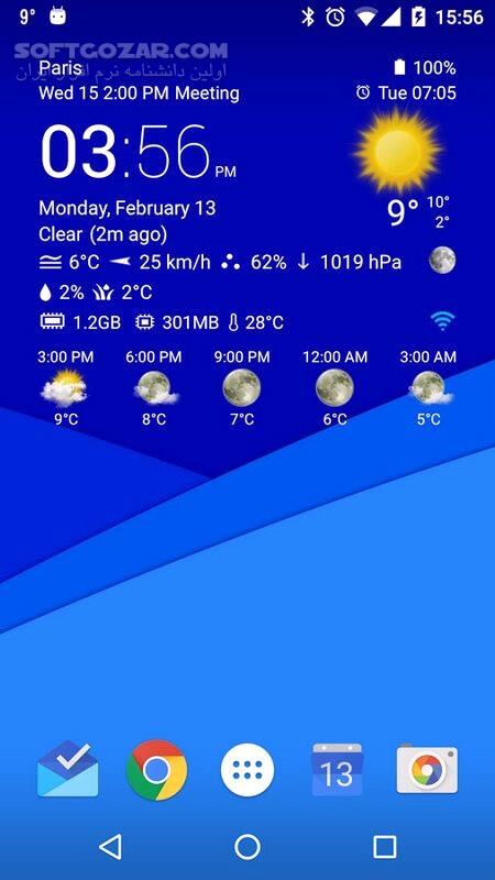 دانلود Transparent clock & weather 8.99.10 for Android +6.0 - دانلود ساعت و آب و هوا شیشه ای برای اندروید - سافت گذر