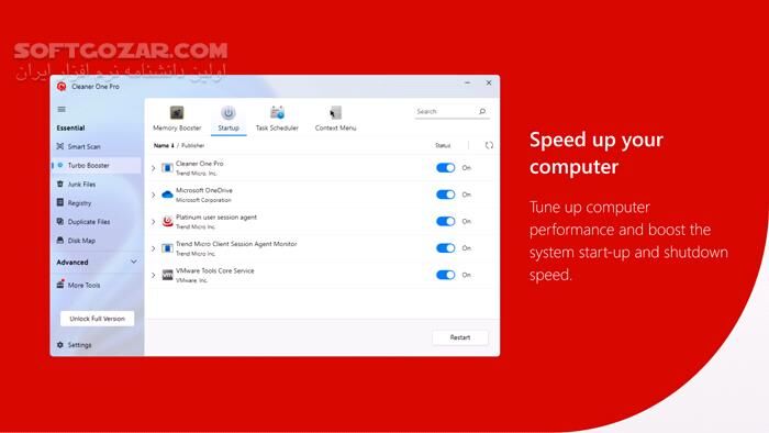 دانلود Trend Micro Cleaner One Pro 6.8.0.333 - دانلود بهینه سازی ویندوز - سافت گذر