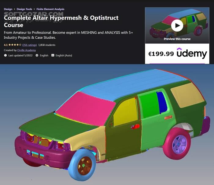 دانلود Udemy - Complete Altair Hypermesh & Optistruct Course - دانلود آموزش هایپرمش - سافت گذر