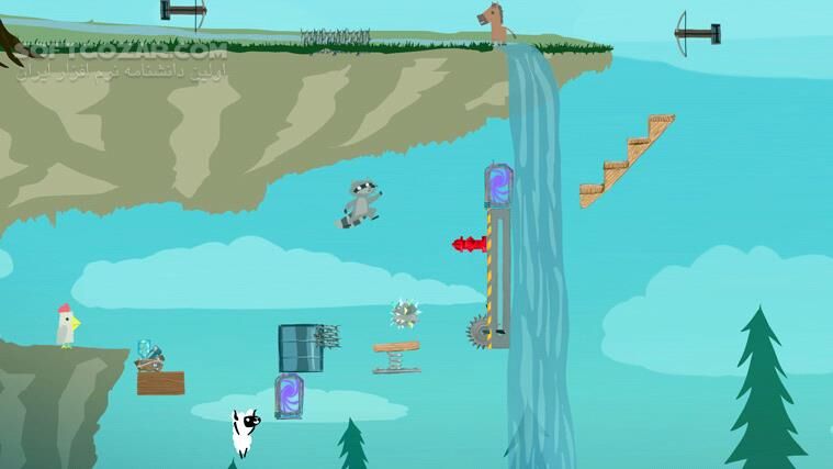 دانلود Ultimate Chicken Horse - دانلود بازی مسابقات چالشی حیوانات - سافت گذر