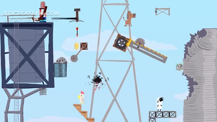 دانلود Ultimate Chicken Horse - دانلود بازی مسابقات چالشی حیوانات - سافت گذر