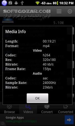 دانلود Video Converter Android 1.6.1 + Codec for Android +2.3 - دانلود نرم افزار قدرتمند تبدیل فرمت تصویری به همراه کدک ها برای اندروید - سافت گذر