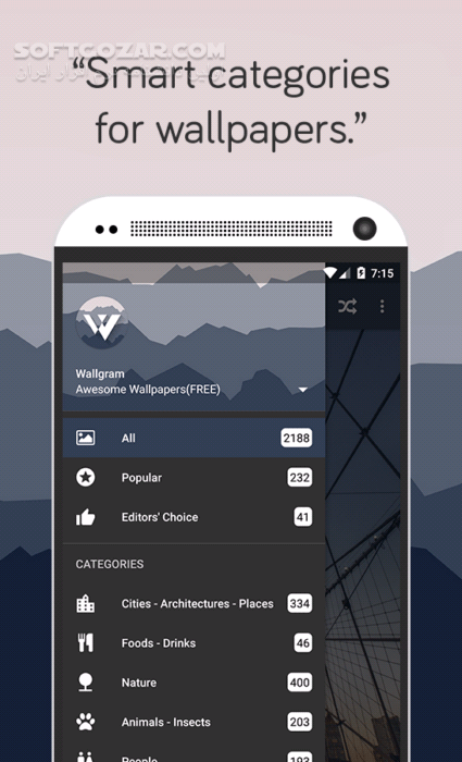 دانلود Wallgram – Awesome Wallpapers 1.2.3 for Android +4.1 - دانلود برنامه ای عالی برای تصاویر پس زمینه برای اندروید - سافت گذر
