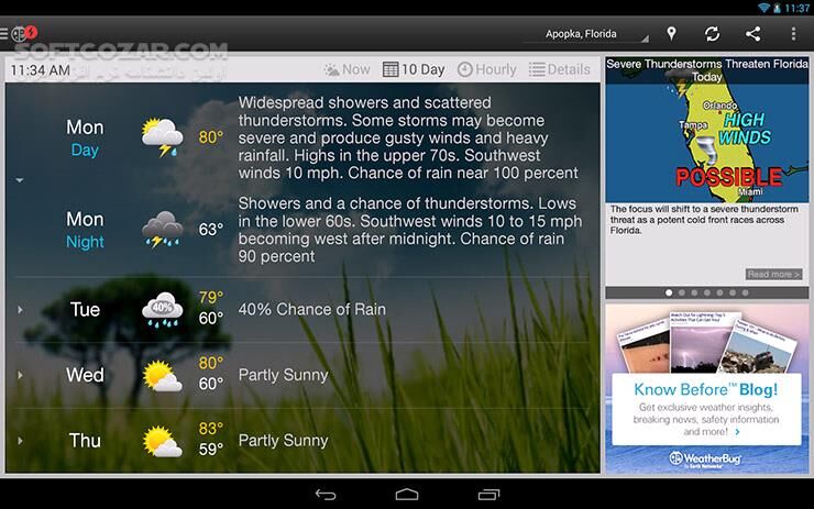 دانلود WeatherBug 5.27.0 for Android +4.1 - دانلود آب و هوا با دقت بالا برای اندروید - سافت گذر