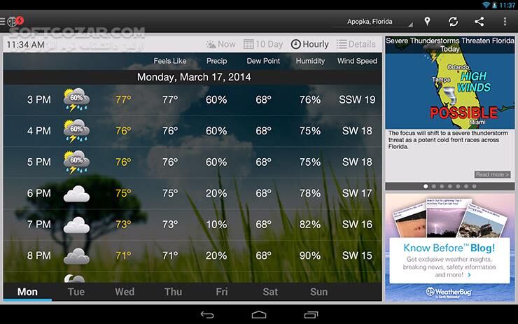 دانلود WeatherBug 5.27.0 for Android +4.1 - دانلود آب و هوا با دقت بالا برای اندروید - سافت گذر