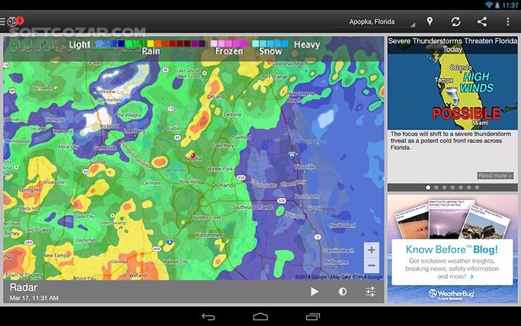 دانلود WeatherBug 5.27.0 for Android +4.1 - دانلود آب و هوا با دقت بالا برای اندروید - سافت گذر