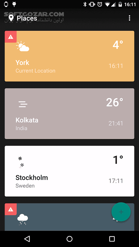 دانلود Weather Timeline 12.4.15 for Android +4.0 - دانلود تایم لاین آب و هوا برای اندروید - سافت گذر