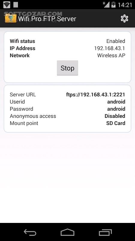 دانلود WiFi Pro FTP Server 2.0.9 for Android +4.0.0.2 - دانلود وای فای اف تی پی برای اندروید - سافت گذر