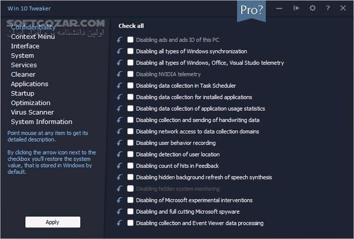 دانلود Win 10 Tweaker 20.2 - دانلود بهینه‌سازی ویندوز - سافت گذر