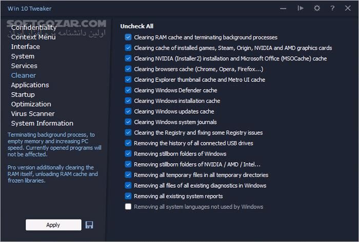 دانلود Win 10 Tweaker 20.2 - دانلود بهینه‌سازی ویندوز - سافت گذر