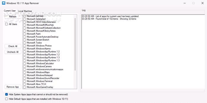دانلود Windows 10/11 App Remover 1.6.2 - دانلود حذف نرم‌افزارهای پیش‌فرض ویندوز - سافت گذر