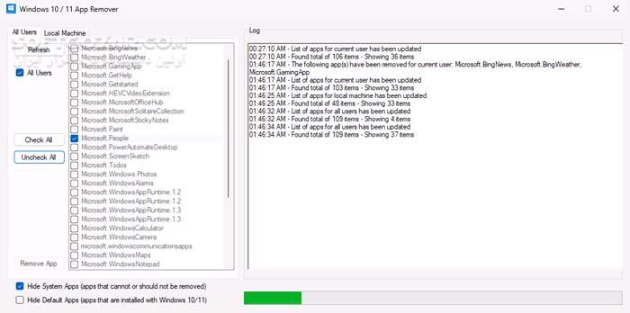 دانلود Windows 10/11 App Remover 1.6.2 - دانلود حذف نرم‌افزارهای پیش‌فرض ویندوز - سافت گذر