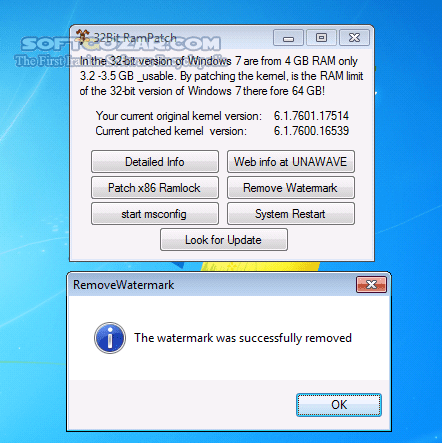 دانلود Windows 7 and 8 x86 Ram Patch 1.0.3.0 / 0.8.0.1 - دانلود رفع مشکل شناسایی نشدن کامل رمهای 4 گیگ در ویندوز 7 و 8 - سافت گذر