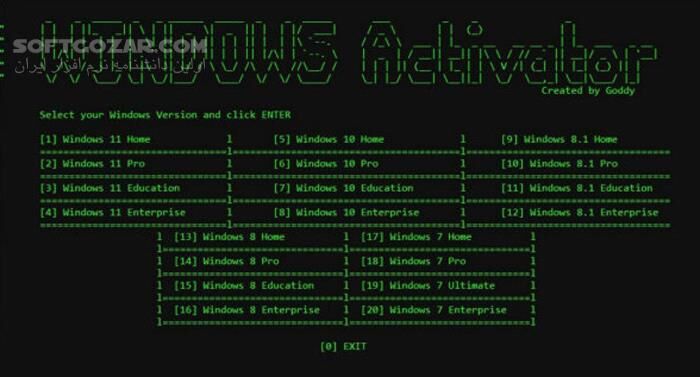 دانلود Windows Activator by Goddy 4.9 - دانلود فعالساز نسخه های مختلف ویندوز - سافت گذر