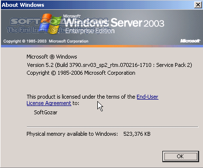 دانلود Windows Server 2003 R2 Enterprise SP2 Vol x86 - دانلود ویندوز سرور 2003 ویرایش R2 یکپارچه شده با SP2 بدون نیاز به فعال سازی (نسخه 32 بیتی) - سافت گذر