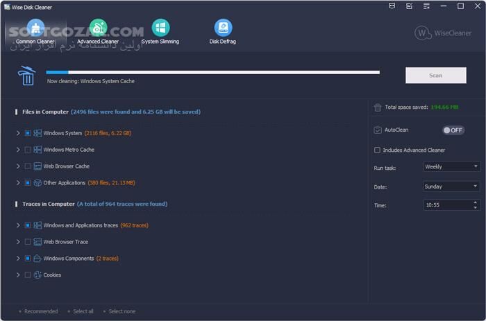 دانلود Wise Disk Cleaner 11.3.1.851 - دانلود پاکسازی فضای هارد از فایل های اضافی - سافت گذر