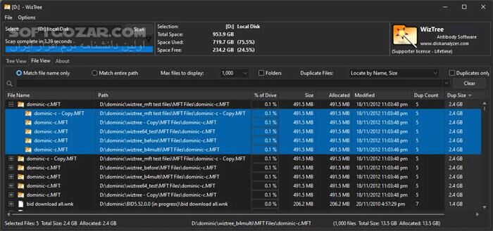 دانلود WizTree 4.28 Enterprise - دانلود شناسایی فایل ها و پوشه های حجیم - سافت گذر