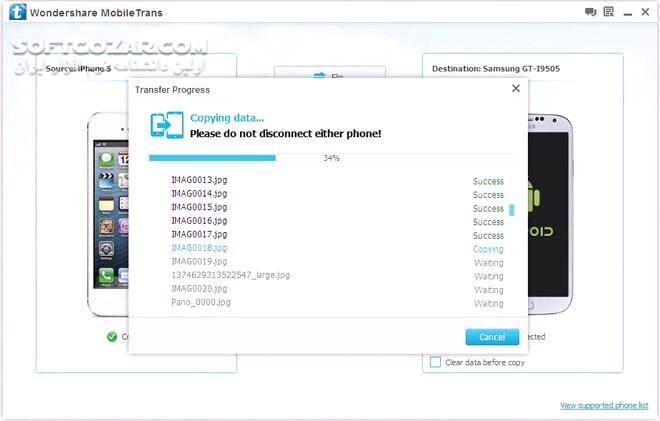 دانلود Wondershare MobileTrans v8.1.0.640 / Mac - دانلود موبایل ترنس انتقال اطلاعات میان تلفن های هوشمند - سافت گذر