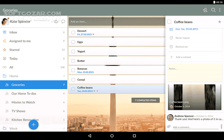 دانلود Wunderlist 3.4.8 for Android +4.0 - دانلود مدیریت کارهای روزانه برای اندروید - سافت گذر
