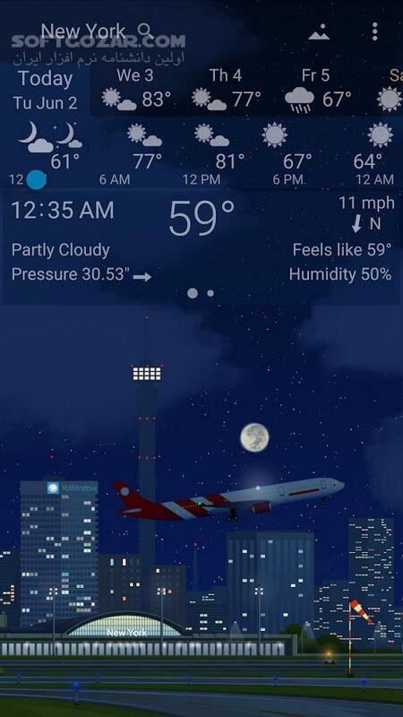 دانلود YoWindow Weather 2.54.13 Final For Android +6.0 - دانلود پیش بینی آب و هوای یو ویندو برای اندروید - سافت گذر