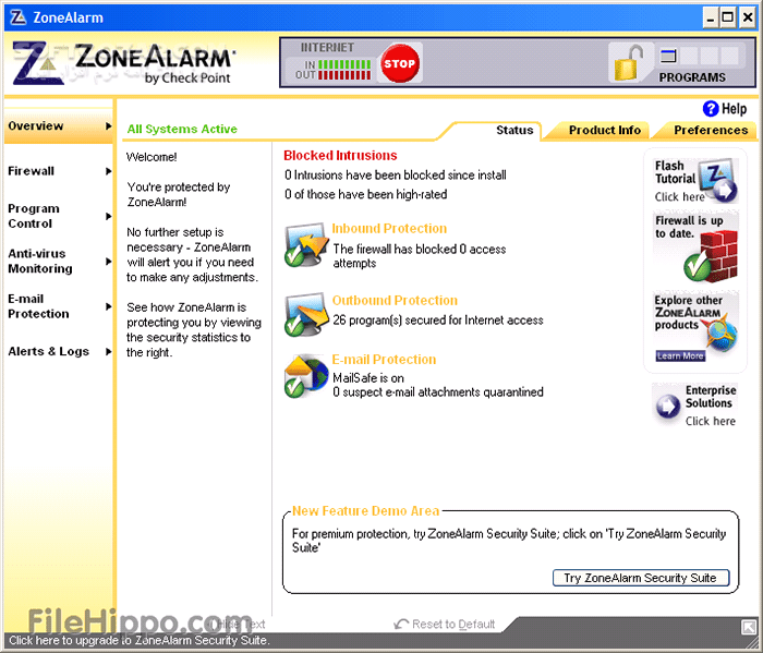 دانلود ZoneAlarm Free Antivirus + Firewall 2015 13.3.209.0 - دانلود معروف‌ترین ابزار فایروال - سافت گذر