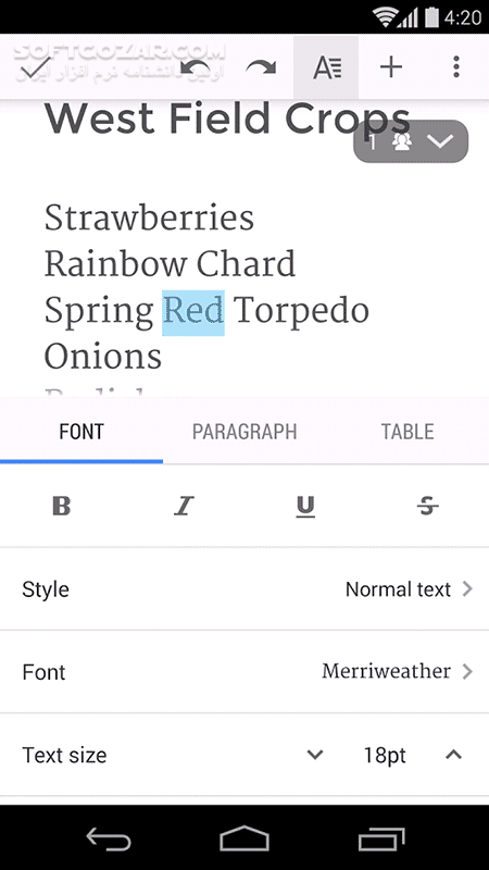 دانلود Google Docs 1.25.501.00.90 For Android +7.0 - دانلود نرم افزار ورد گوگل برای اندروید - سافت گذر