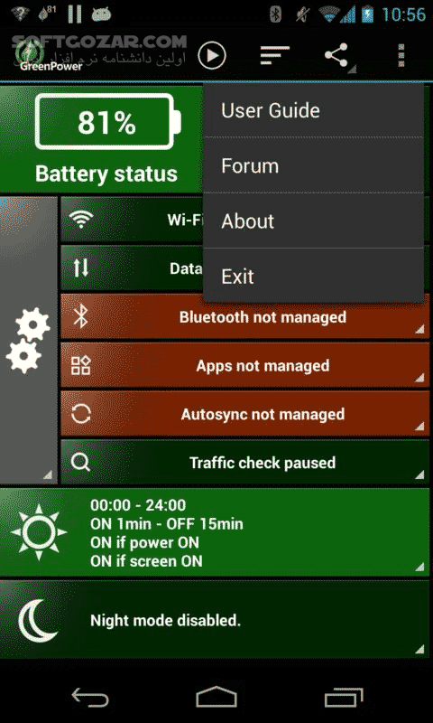 دانلود GreenPower Premium 9.21 for Android +2.2 - دانلود مدیریت قدرتمند مصرف انرژی برای اندروید - سافت گذر